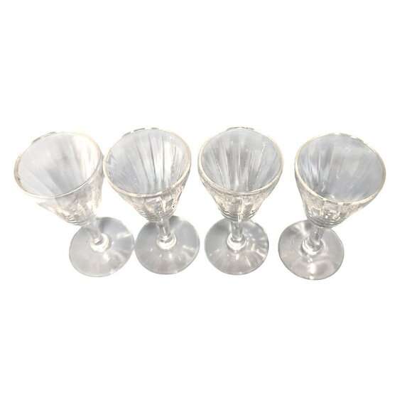 Vintage Crystal Liqueur Glasses Set of 4 Cordial Liqueur 3.5 inches tall Barware - Picture 3 of 10